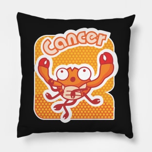 Cancer Colorful Zodiac Sign Cartoon June July Birthday Pillow