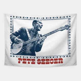 Pete Seeger ----- Retro Fan Art Tapestry