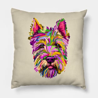 Adorable Terrier Dog Beautiful Painting Pillow