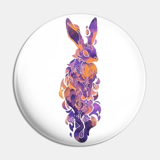 An elf rabbit spirit watercolor Pin