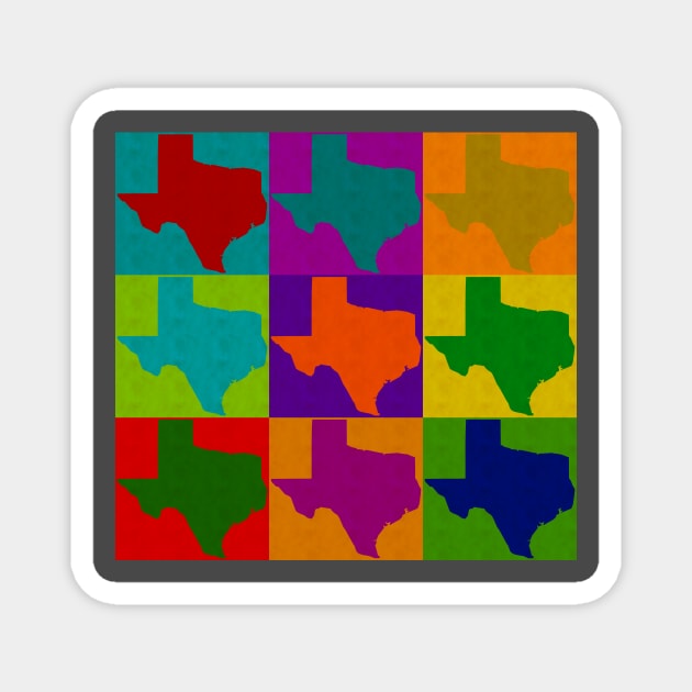 Texas Pop Art Graphic Design Love TX State Magnet by joannejgg