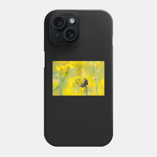 Bee Happy in Yellow Phone Case by InspiraImage