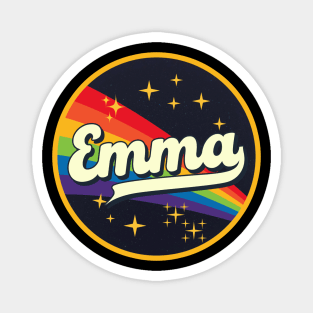 Emma // Rainbow In Space Vintage Style Magnet