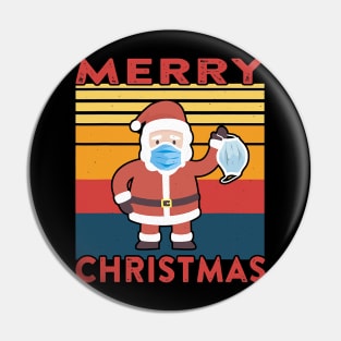 Merry Christmas 2020 - Funny Santa Wearing Mask - Quarantine Pin