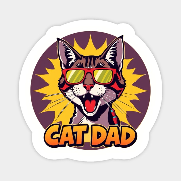 Cat Dad Magnet by Pete the Cat Guy