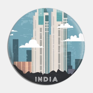 Mumbai, India. Retro travel poster Pin