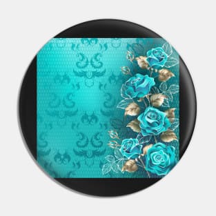 Composition with Turquoise Roses Pin