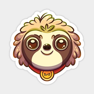 Cute Sloth Cartoon Magnet