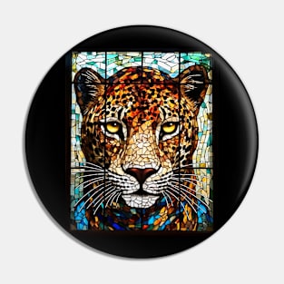 Serious leopard face Pin