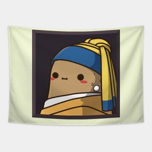 Cute Potato With A Pearl Earring Tapestry