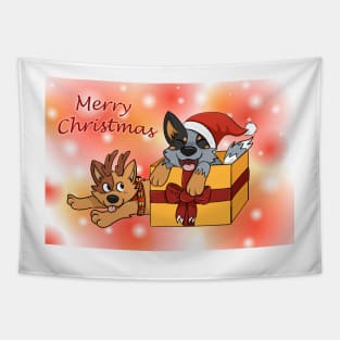 Cattle Dog Christmas Tapestry