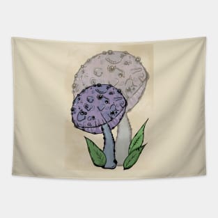 Purple Abstract Mushroom, Classy And Cool Tapestry