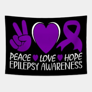 Epilepsy Awareness Peace Love Hope Tapestry