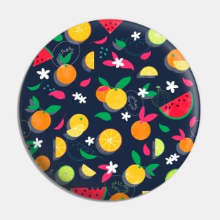 Juicy Summer Fruit Watercolor Pin