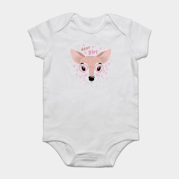 Cute Deer Girl Animal Print Drawn Illustration Deer Onesie Teepublic,Silhouette Boy And Girl Clipart Black And White