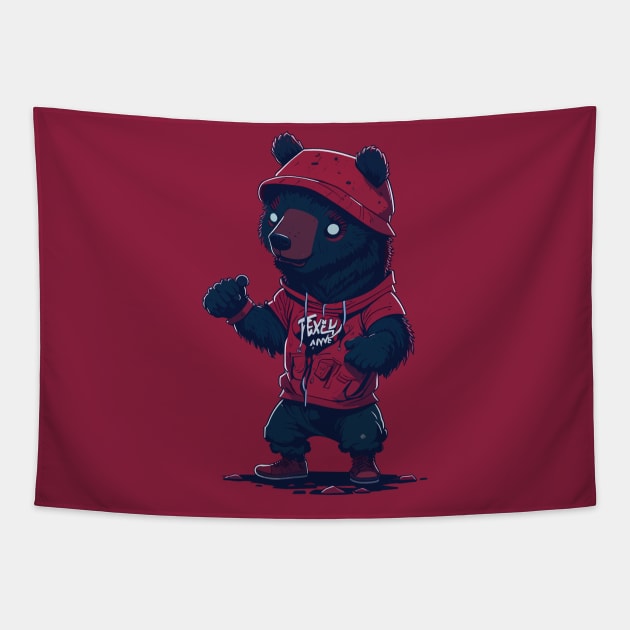 Funny Dancing Bear Tapestry by hippohost