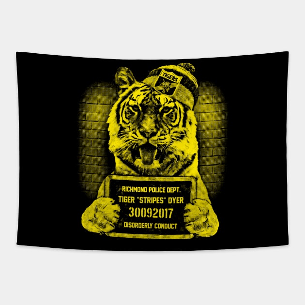 Richmond Tigers Mugshot Tapestry by UselessRob