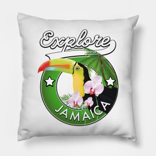 Explore Jamaica logo Pillow