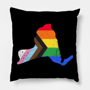 New York State Pride: Embrace Progress with the Progress Pride Flag Design Pillow