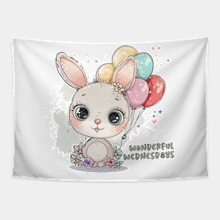 Wonderful Wednesdays: Kawaii Bunny & Balloons Tapestry