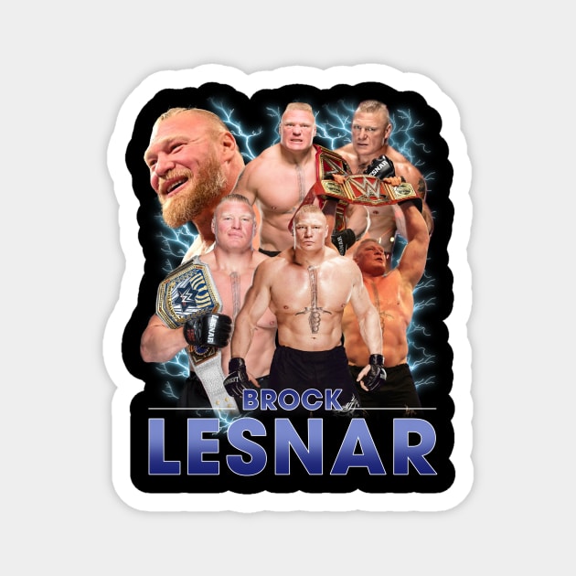 VINTAGE BOOTLEG BROCK LESNAR 90S Magnet by Archer Expressionism Style