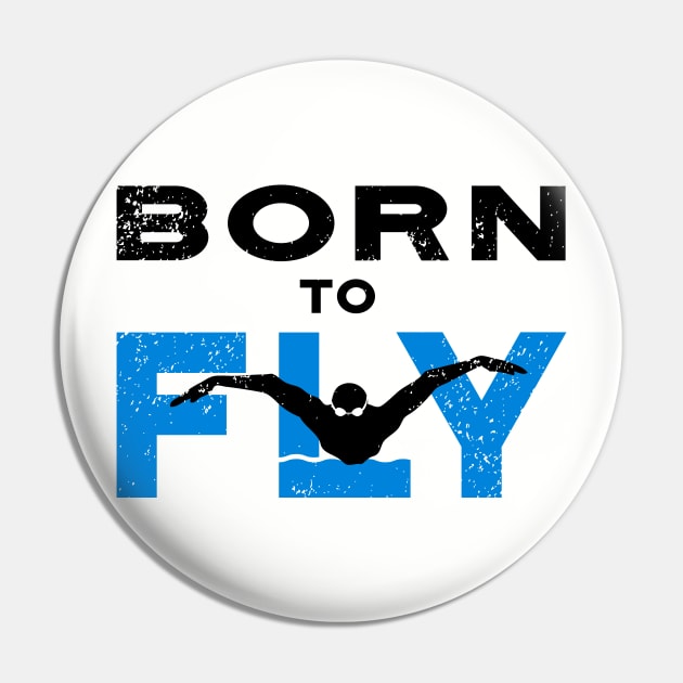 Born To Fly Swim Guy Pin by atomguy