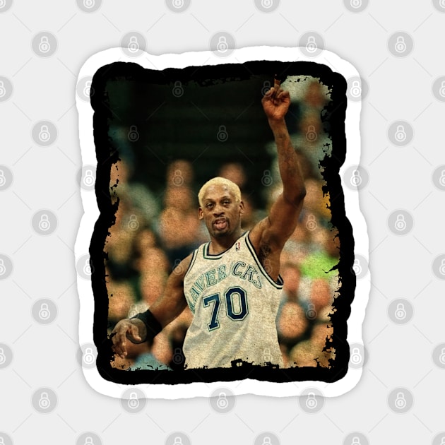 Dennis Rodman #70 in Dallas Mavericks Magnet by Omeshshopart