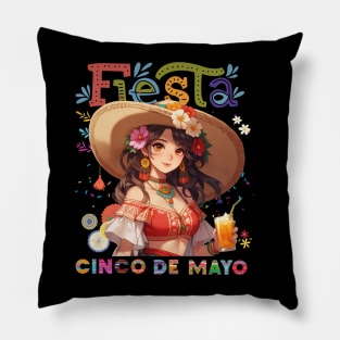 Cinco De Mayo Mexican Girl Fiesta 5 Anime cute girl Pillow