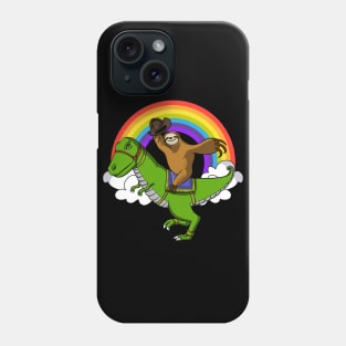 Sloth Riding T-Rex Dinosaur Phone Case