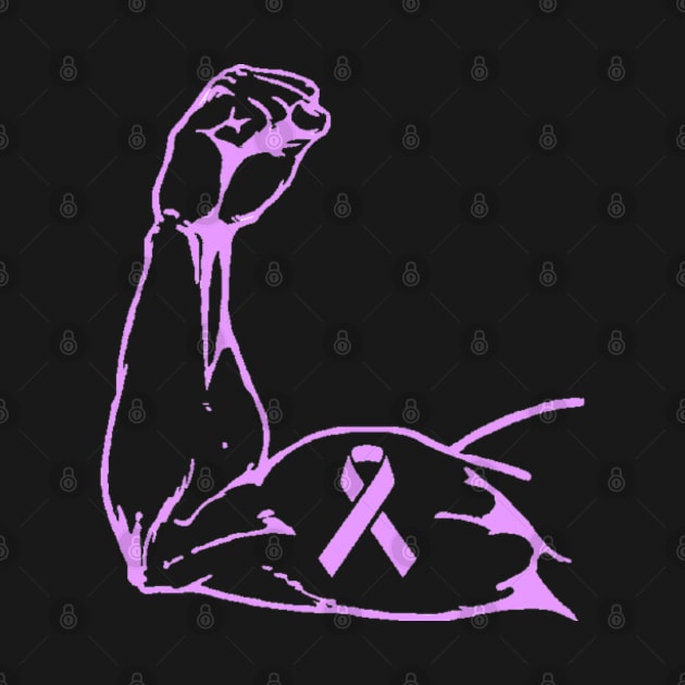 Flexed arm with Light Purple Awareness Ribbon by CaitlynConnor