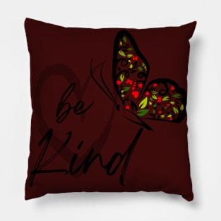 Be Kind Butterfly Heart Pillow