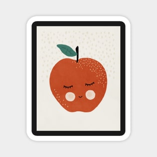 Apple, Abstract, Mid century modern kids wall art, Nursery room Magnet