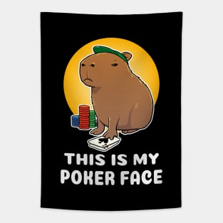 This is my poker face Capybara Cartoon Tapestry