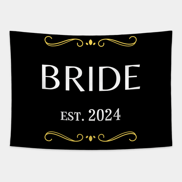 bride to be - to be bride est 2024 Tapestry by vaporgraphic