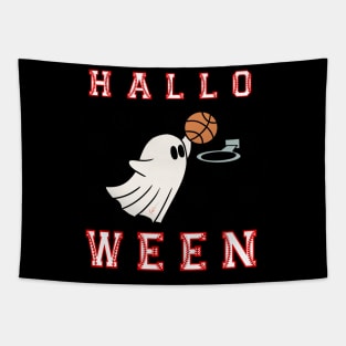 Basketball Ghost Halloween Tapestry