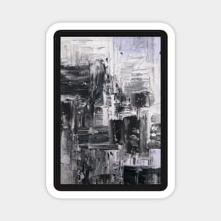 Black and White Abstract painting Magnet