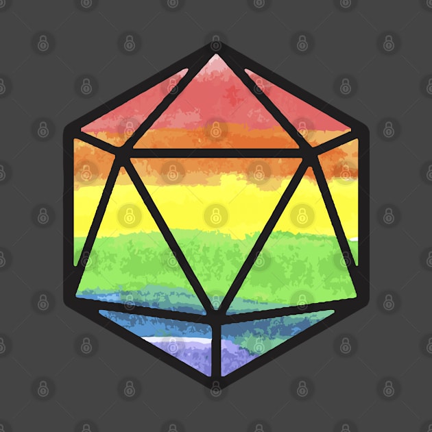 Pride Watercolor D20 by MimicGaming