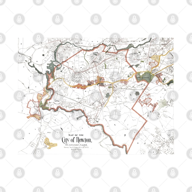 1894 Map of the City of Newton Massachusetts and Bordering Towns by EphemeraKiosk