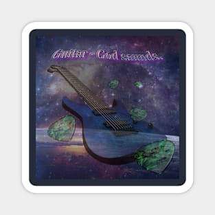 Beautiful, graceful, graceful guitar soar in space. Magnet