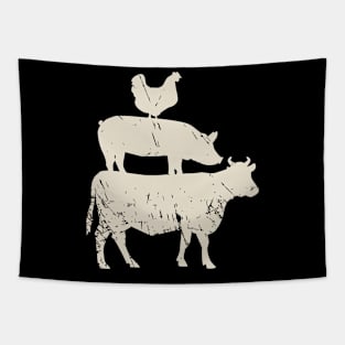 Stacked Farm Animals Tapestry