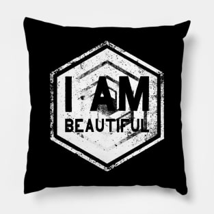 I AM Beautiful - Affirmation - White Pillow