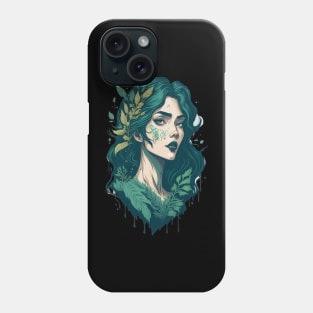 Ghibli style Woman Head  Forest Fairy Godess Pretty Queen Phone Case