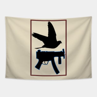 Pigeon and Gun Tapestry