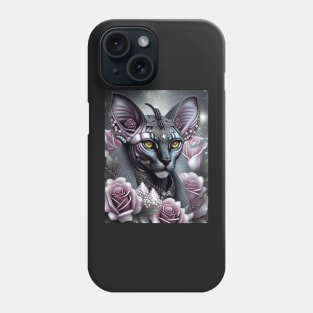 Fantasy Sphynx Cat Dazzles in Pearls Phone Case