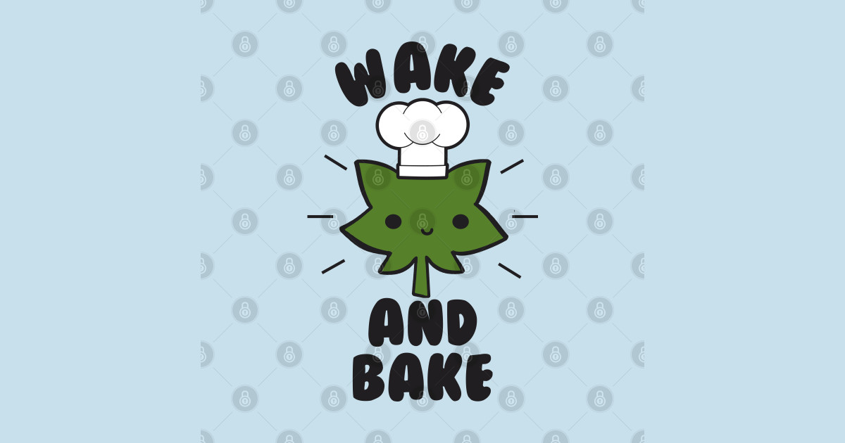 Wake And Bake Funny Weed Pun Wake And Bake Sticker TeePublic