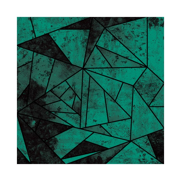 Modern Dark Green Geometric Mosaic by speckled