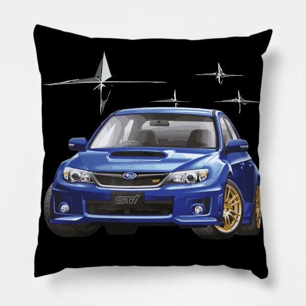 JDM World Rally blue WRC GV sedan STI Impreza wrx Pillow by cowtown_cowboy