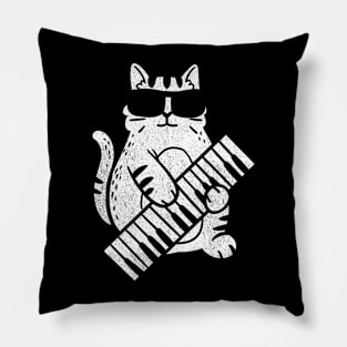 Cat Piano Keyboard Player Pillow