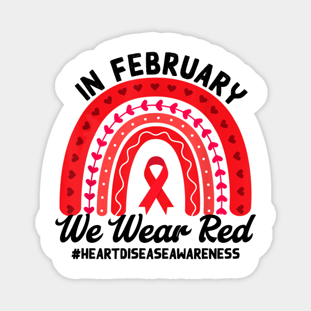 We Wear Red, Heart Disease Awareness, Heart Warrior, Red Ribbon, CHD Awareness Magnet by artbyhintze