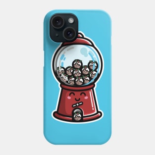 Kawaii Cute Christmas Pudding Gumball Machine Phone Case